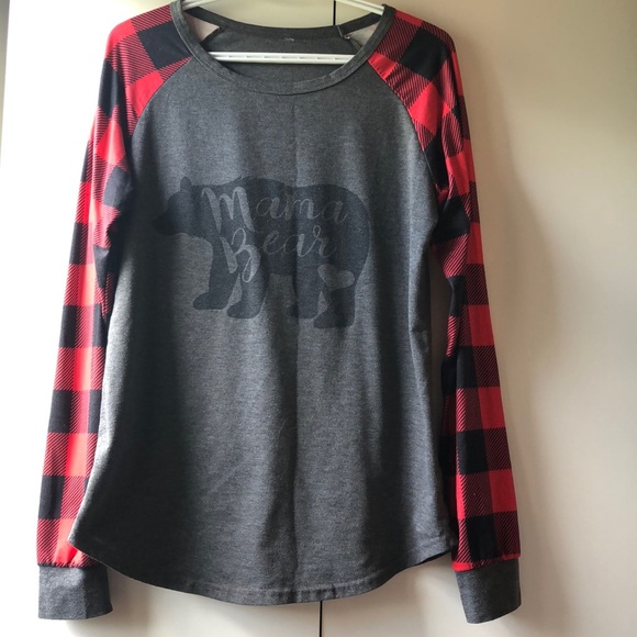 Mama bear plaid long sleeve - Picture 3 of 3